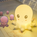 Matte Coating Silicone Compression Molding Kid Silicone Octopus Night Lights Manufacturers2