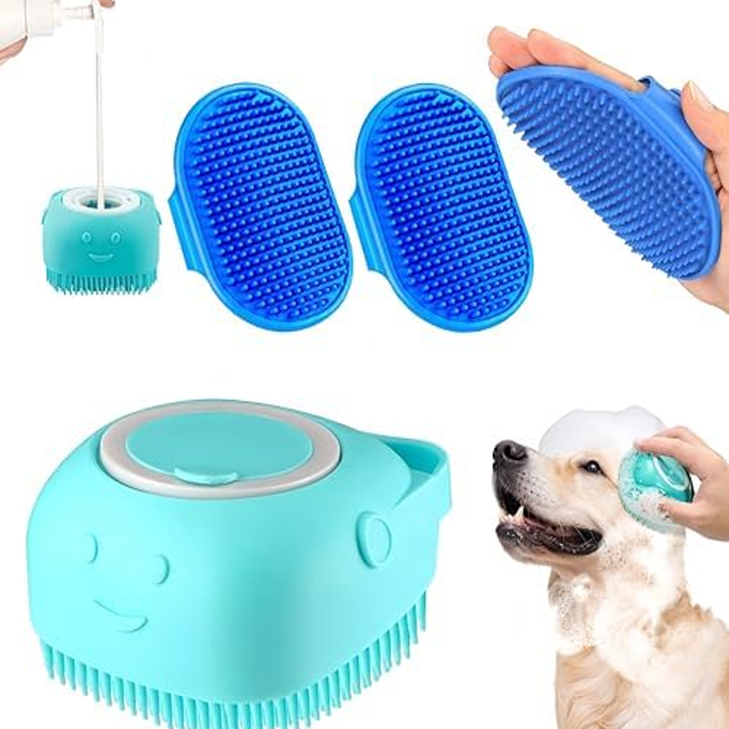 What Is the Production & Custom Process for Our Factory’s Pet Bath Brush with Built-In Shampoo Dispenser4