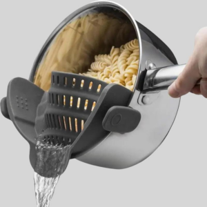 White Label Silicone Pot Side Pasta Clip Strainer for Kitchen Accessories Factory1