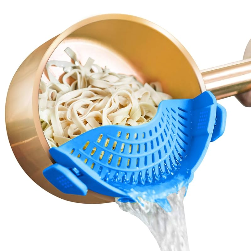 White Label Silicone Pot Side Pasta Clip Strainer for Kitchen Accessories Factory4